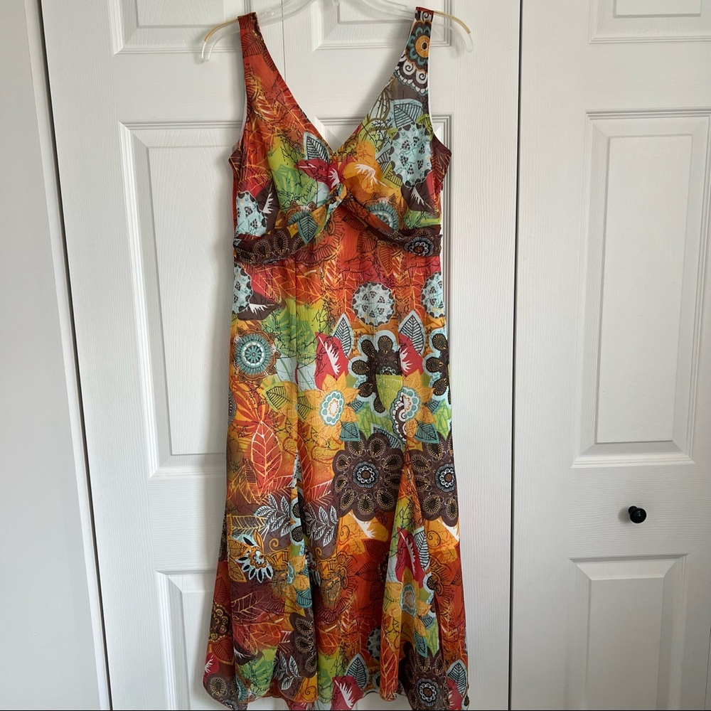 Tribal colorful pattern midi sundress size 8